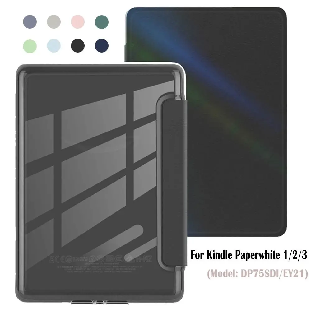 Para Kindle Paperwhite 1/2/3 Funda para lector electrónico 6 pulgadas cubierta trasera inteligente DP75SDI carcasa protectora acrílica Auto Wake/Sleep Folio Funda