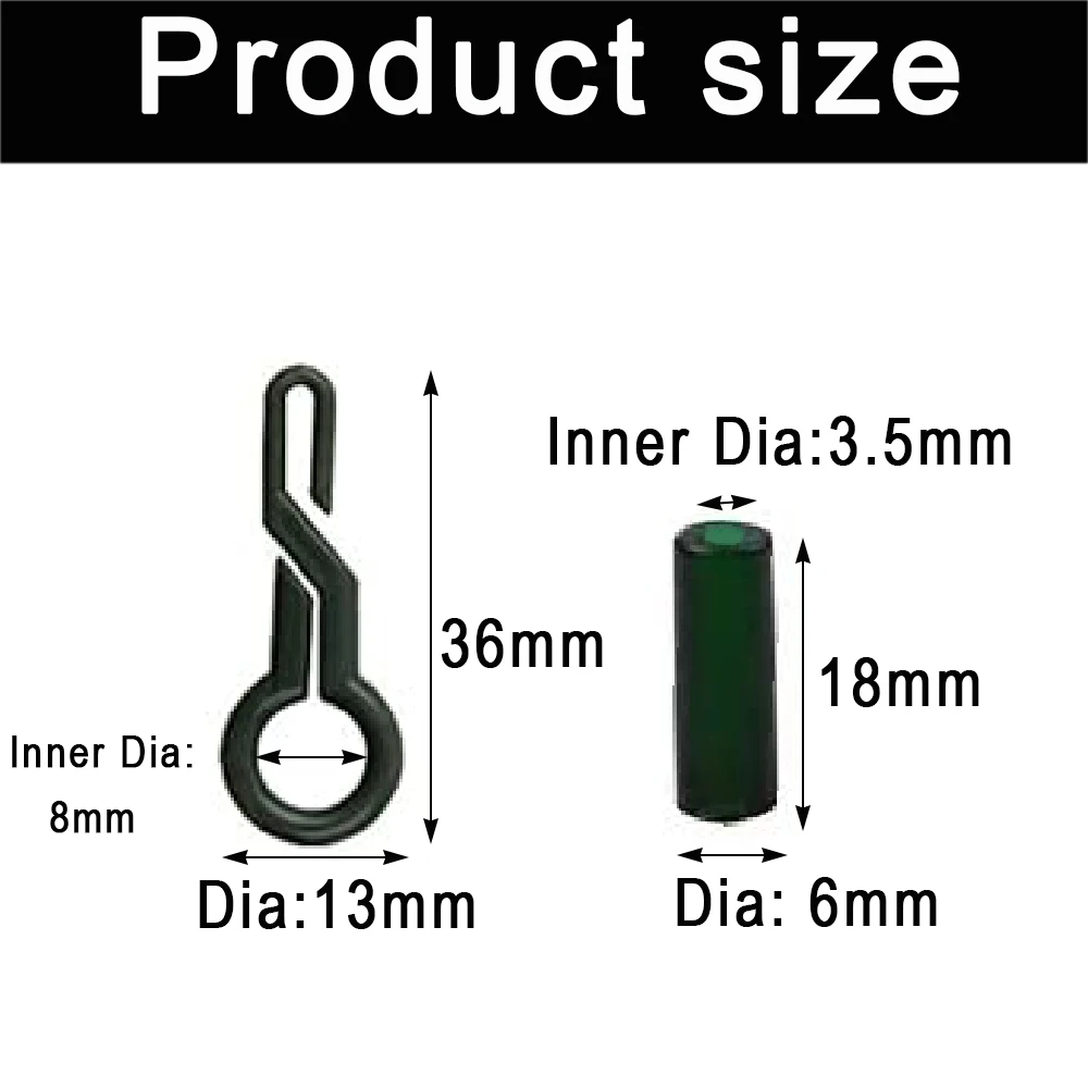 30 uds/50 uds/100 Uds. Clips de plomo trasero para pesca de carpa con tubo Clips de cambio rápido de peso de carpa funda de seguridad aparejos de pesca de carpa - imagen 2