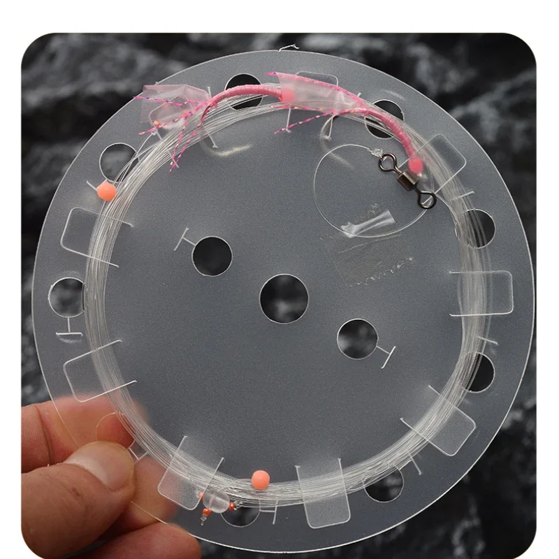 M&W Pesca en el mar, croaker amarillo grande, cuerda de goma luminosa, juego de pesca con doble gancho, cebo con señuelo vivo - imagen 2