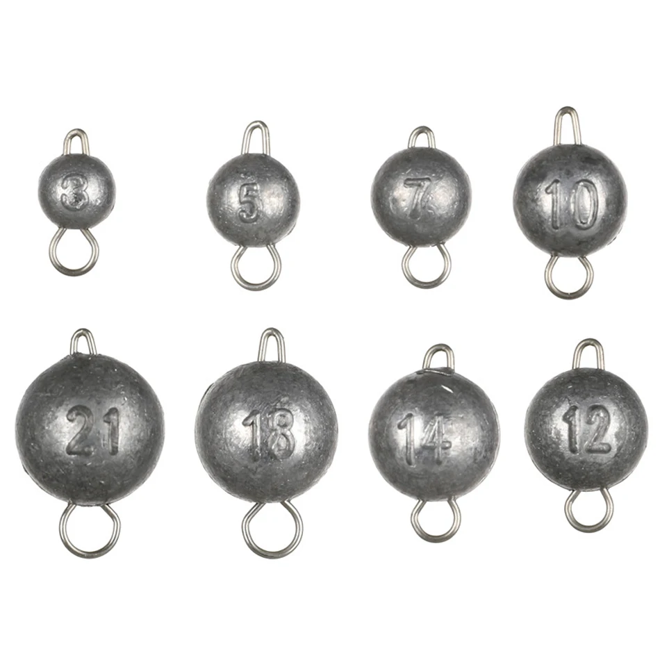 5 uds 2g-18g cabeza de peso de pesca profunda plomo Jig peso de bala de agua con plomos de bola redonda giratoria accesorios de aparejos de pesca - imagen 4