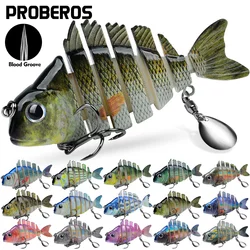 Proberos New Fishing Lures for Bass Trout Multi Jointed Swimbaits Slow Sinking Bionic Swimming Lures with Flashing Sequins