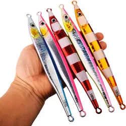 60g 80g 100g 120g 180g pesca en barco de aguas profundas deslizador de sardina señuelo de Jigging plantilla de Metal fundido largo señuelo de pesca plantillas de pesca de mar