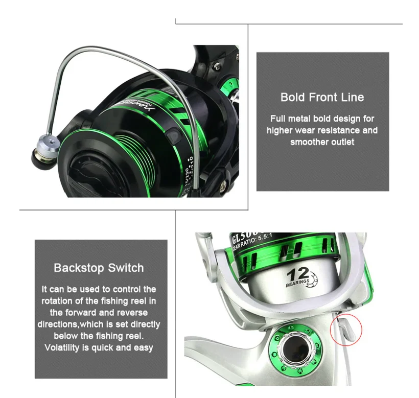 Carrete giratorio de metal con eje GL Ratio 5.5:1-12 - Fundición suave - Un carrete de pesca imprescindible para una fundición larga - imagen 5