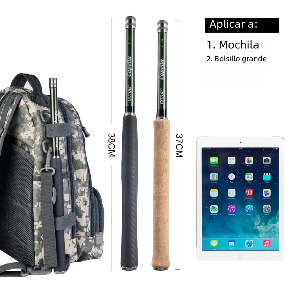 12FT clásica Tenkara vara de pescar con mosca Combo súper ligero portátil IM8 fibra de carbono caña de trucha con moscas conjunto de señuelos de línea - imagen 3