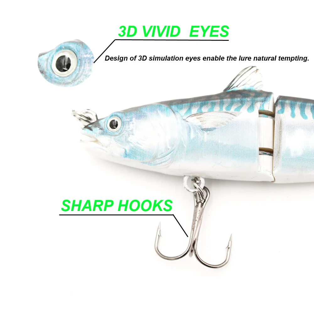 Señuelo de pesca realista, 6 pulgadas, 20g, señuelos articulados de Metal, cuerpo de plástico duro, Swimbait, señuelos artificiales F4J07 - imagen 5