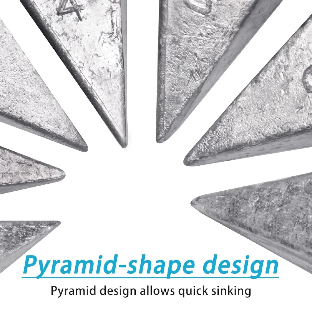 4 Uds pesas de pesca plomos pirámide plomo bagre pesas de pesca para Surf aparejo de pesca equipo de pesca de agua salada aparejos 1/2/3/4OZ - imagen 4