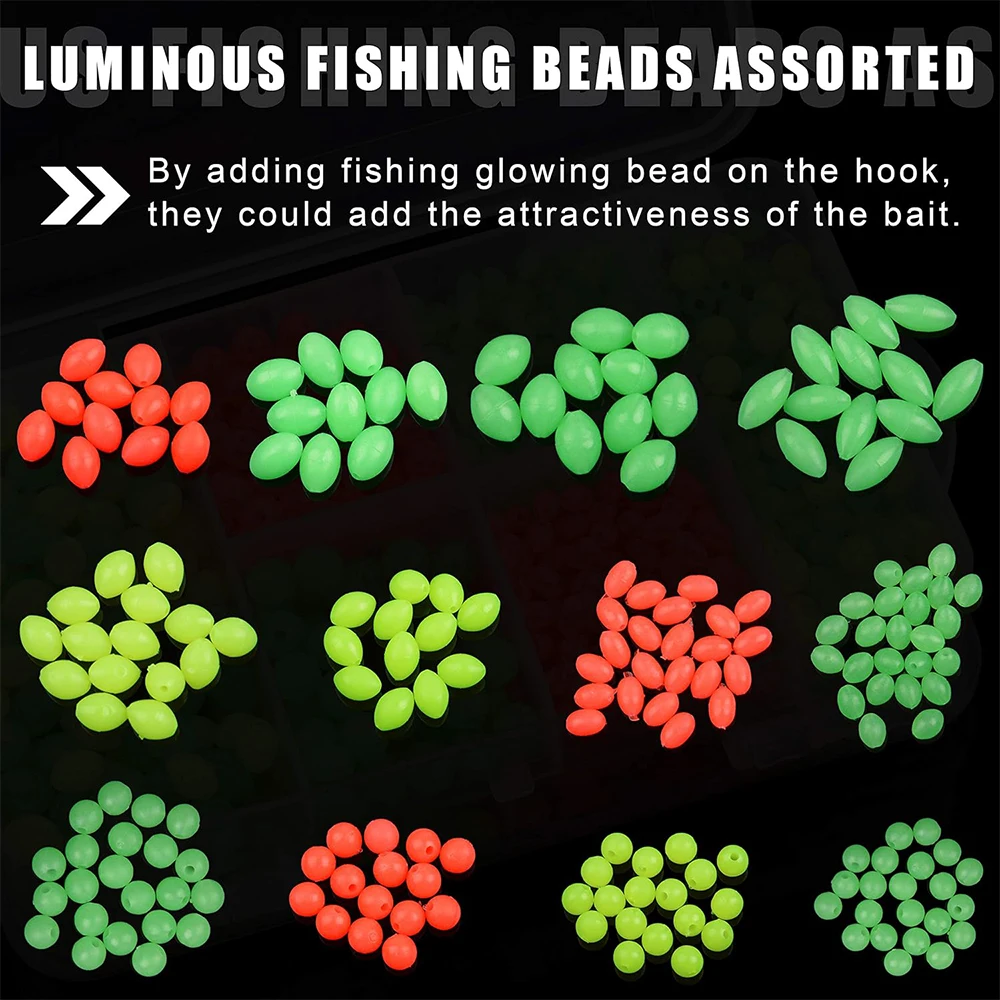 Cuentas luminosas ovaladas para pesca en agua dulce y salada - imagen 4