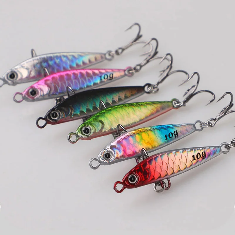 Nuevo 1 Uds plantillas de Metal señuelo giratorio 10g-22g cebo de pesca de mar Trolling Jigging Wobbler cubierta láser Drager señuelo SinKing lápiz - imagen 2