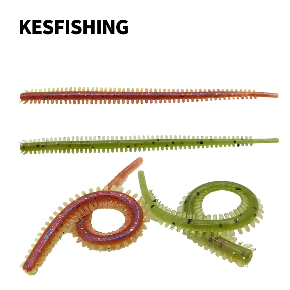 KESFISHING-señuelo de pesca gusano Scolopendra, 95mm, pesca en agua salada, cebo de silicona, río marino, para lubina, trucha