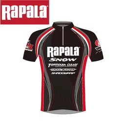 Rapala Camisa de pesca negra/roja – Secado rápido con protección UV