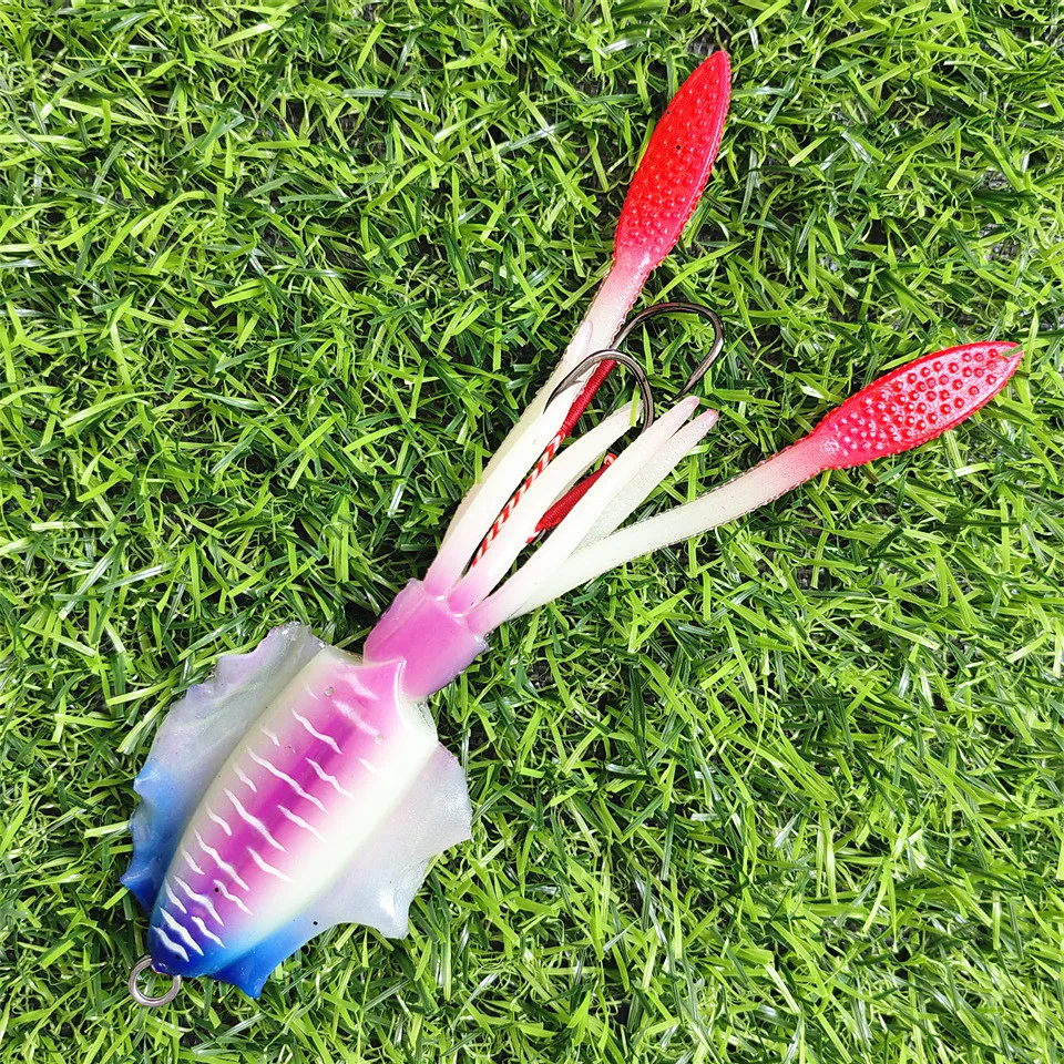 MUKUN Señuelos de Pesca de calamar biónico, simulación luminosa UV, 60g, 15cm, Crankbait Artificial, Wobbler, cebo blando, aparejos de pesca - imagen 4