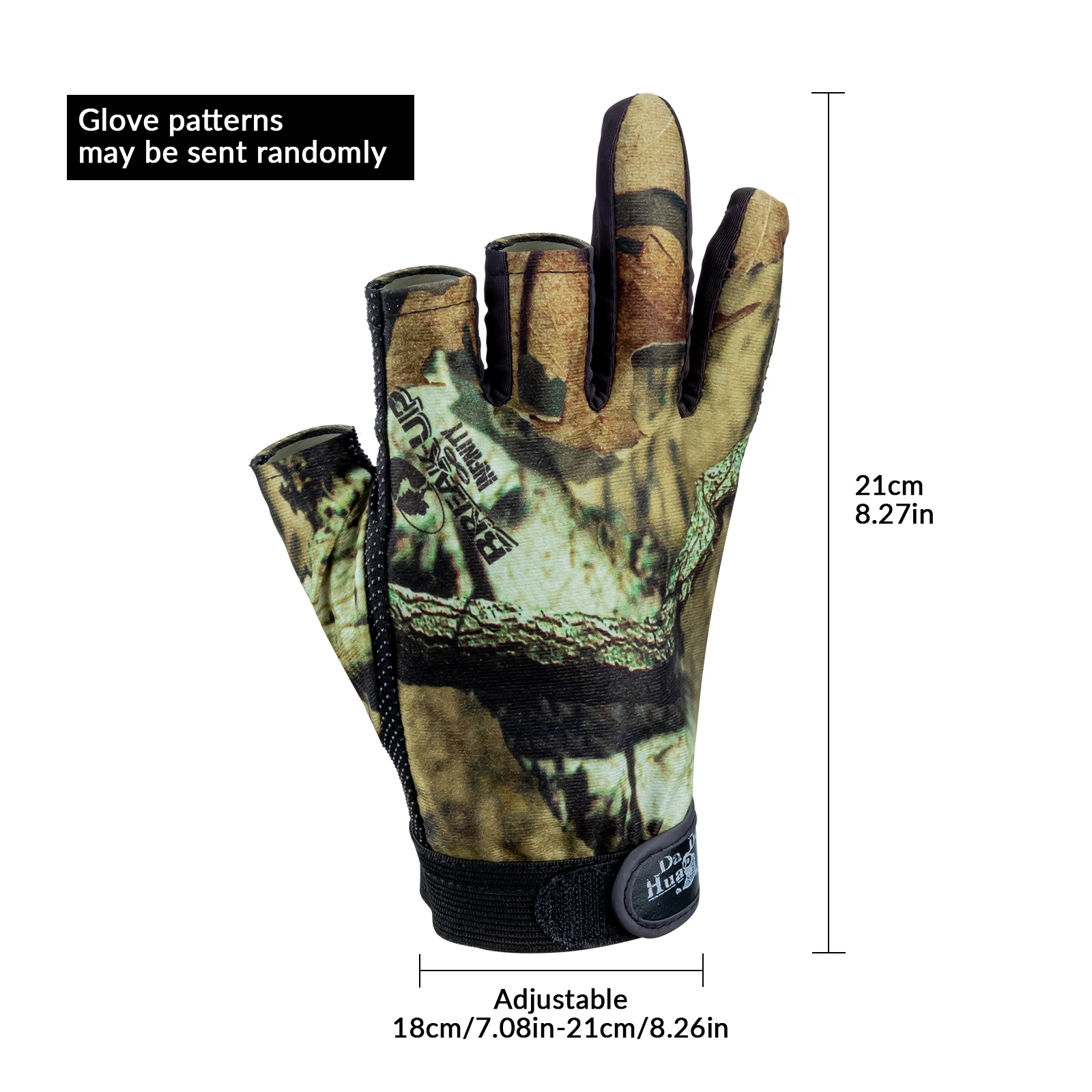 Guantes de pesca para hombre, guantes de pesca de camuflaje antideslizantes con 3 dedos cortados, guantes de exterior a prueba de viento para acampar, senderismo y ciclismo, verano - imagen 5