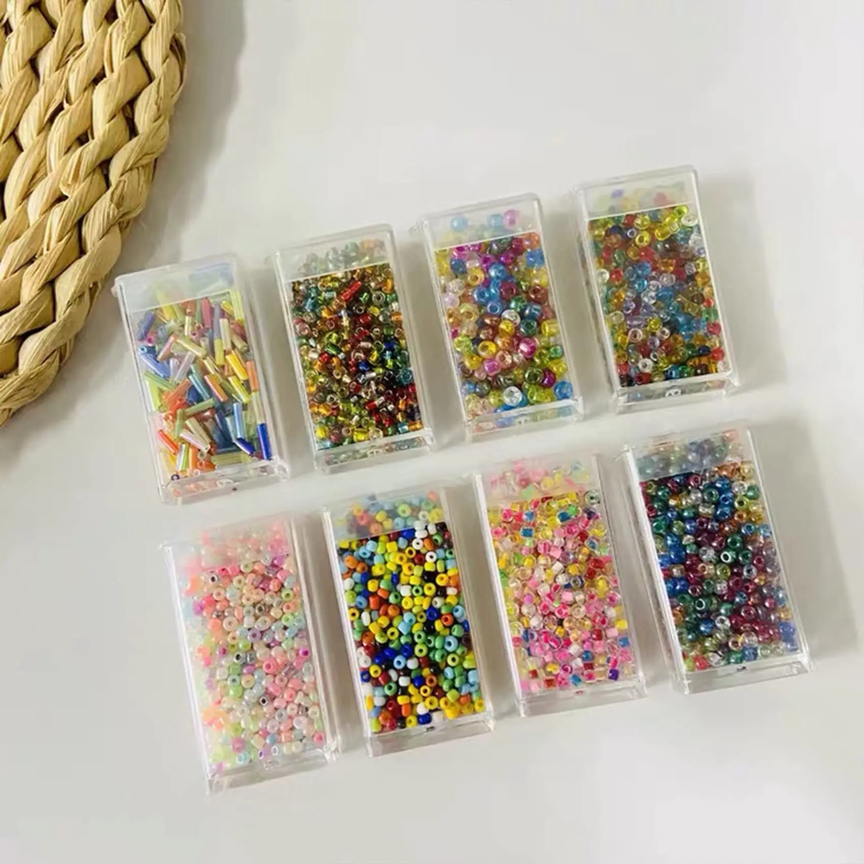 EUPHENG-contenedor de cuentas para atar moscas, organizador de cuentas de plástico, gran rectángulo, 54 piezas - imagen 3