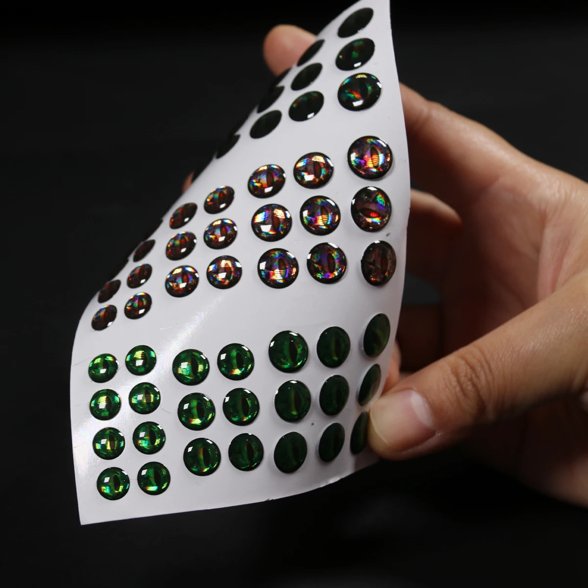 Ojos de Pez de simulación 3D, surtidos, láser Artificial, Material de atado de mosca, 69 piezas, 7/8/9/10mm, epoxi - imagen 5