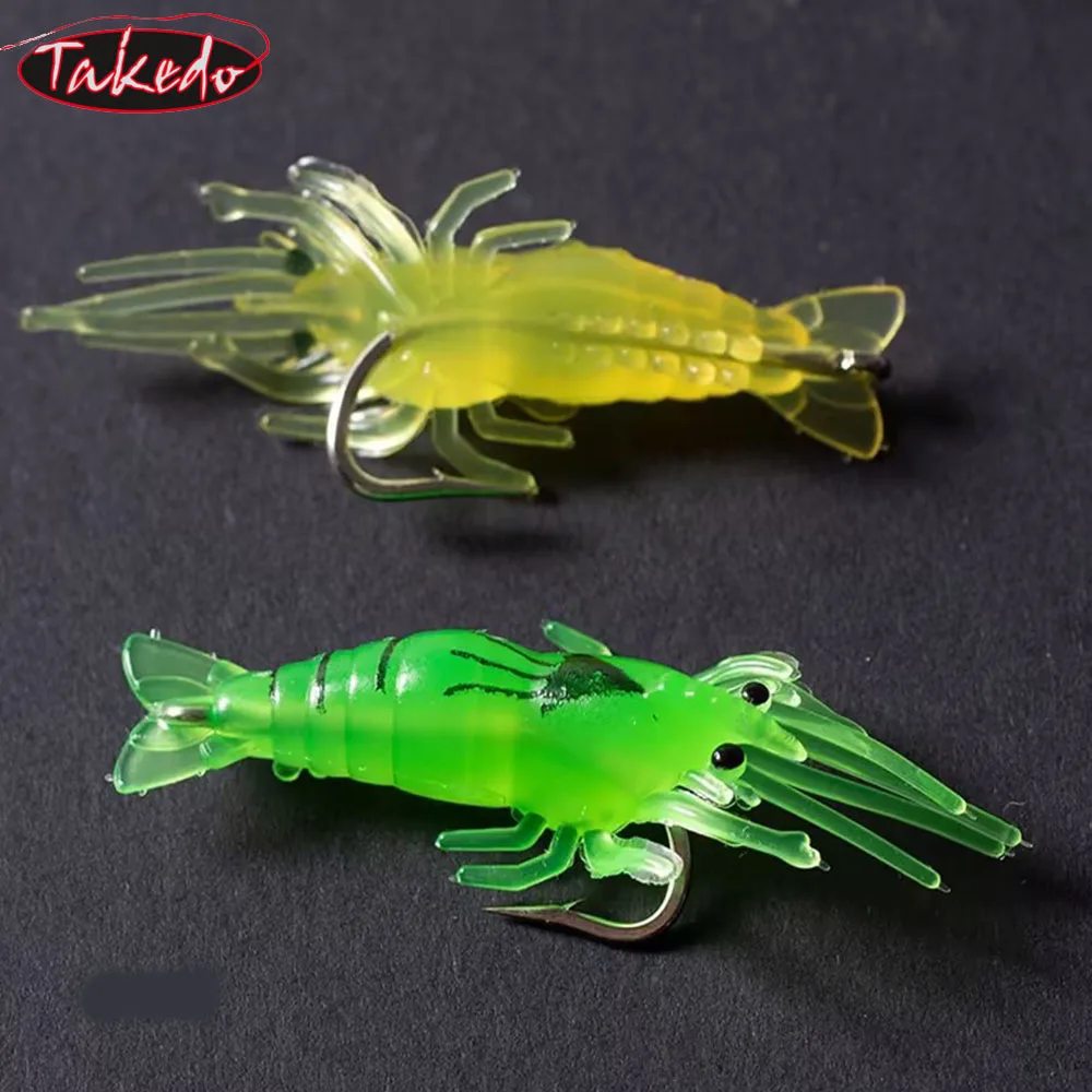 Señuelo vinilo camarón con anzuelo para carpa y lubina TAKEDO - imagen 5