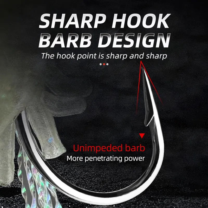 5 anzuelos luminosos suaves con cuerda de camarón, señuelo de pesca, aparejos de cebo Sabiki, aparejos de aparejo Sabiki de agua dulce y salada - imagen 3