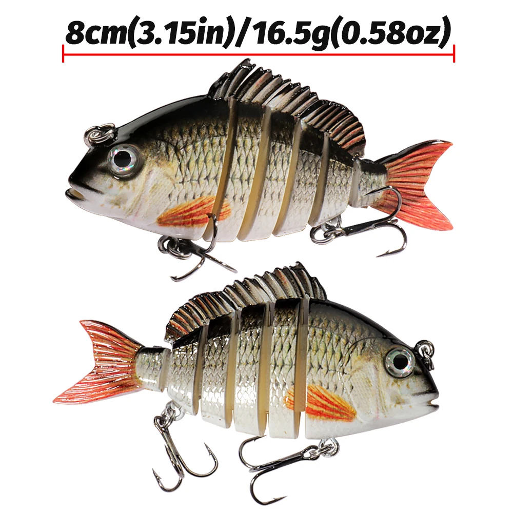 Swimbait-señuelo multiarticular de 16,5g y 8cm, lápiz de hundimiento lento, juntas de Metal, VIB, Pesca, Lucio, anzuelos triples, aparejos de Pesca de carpa, cebo duro - imagen 2