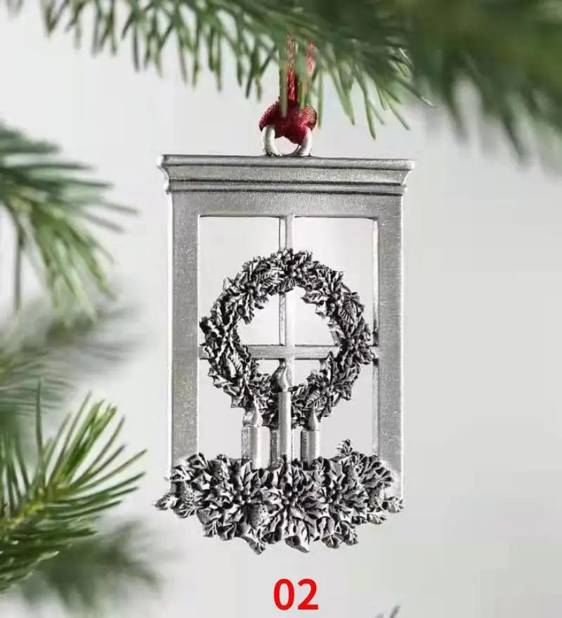 Adorno colgante muñeco de nieve metálico – Decoración navideña - imagen 2