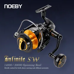 Noeby Carrete de pesca giratorio sellado - arrastre 30 kg, 4,11:1