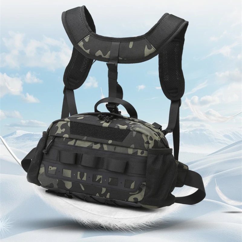 Bolsa de pesca impermeable de gran capacidad, Material Oxford resistente al desgaste para pesca al aire libre, Camping, mochila de cintura para hombro