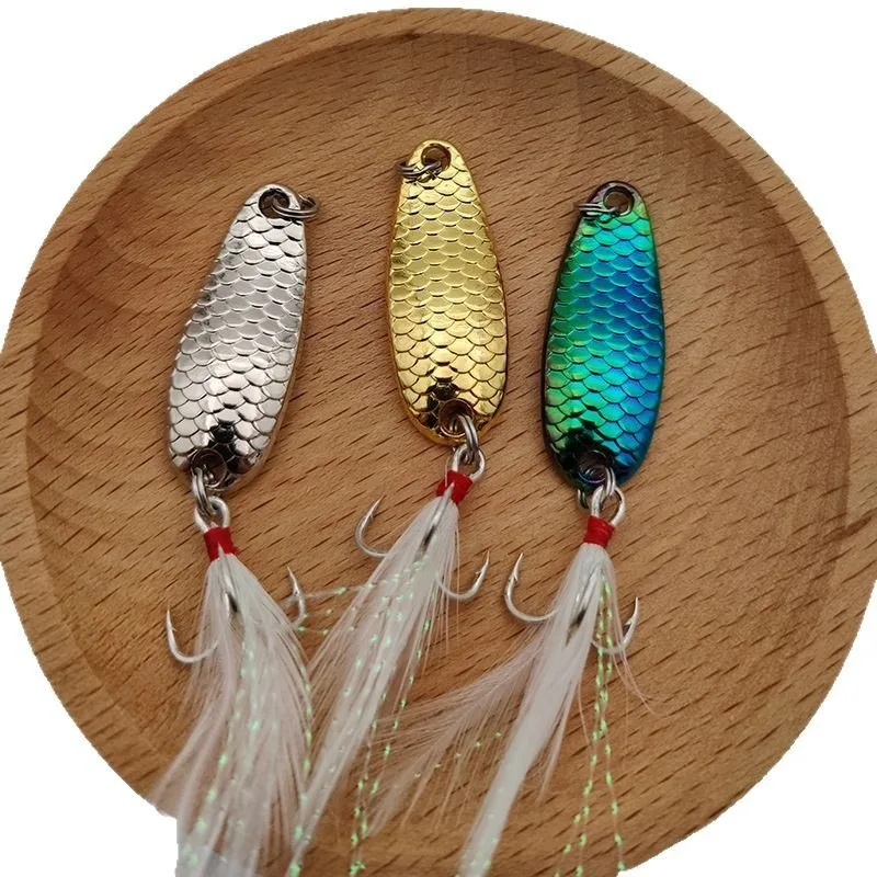 Nuevo Mini señuelo de Pesca 1,5g2,5g3,5g cuchara señuelos de Metal cebo giratorio Minnow pez pequeño anzuelo individual Jig Stream cebos de trucha Pesca - imagen 5