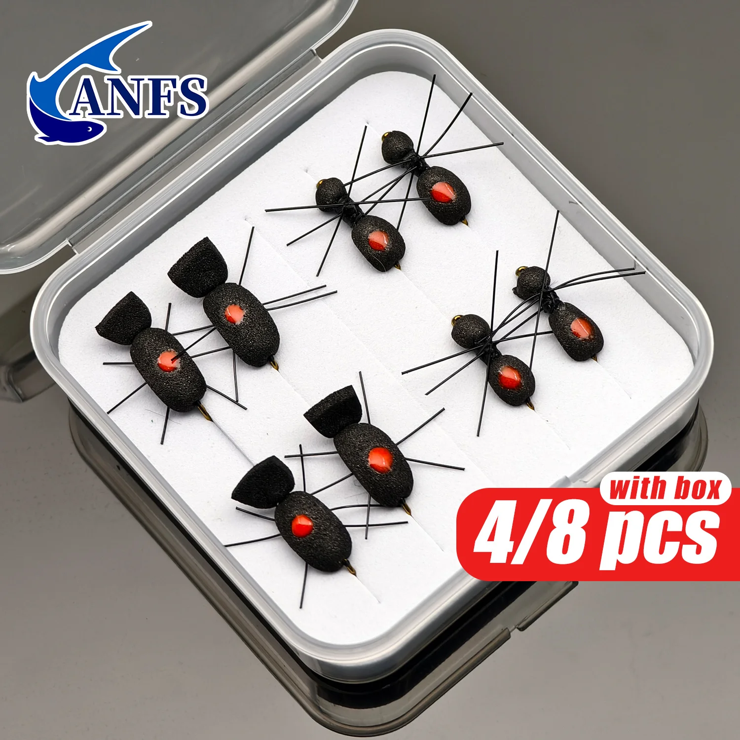 Moscas secas ANFS hormigas y escarabajos para trucha