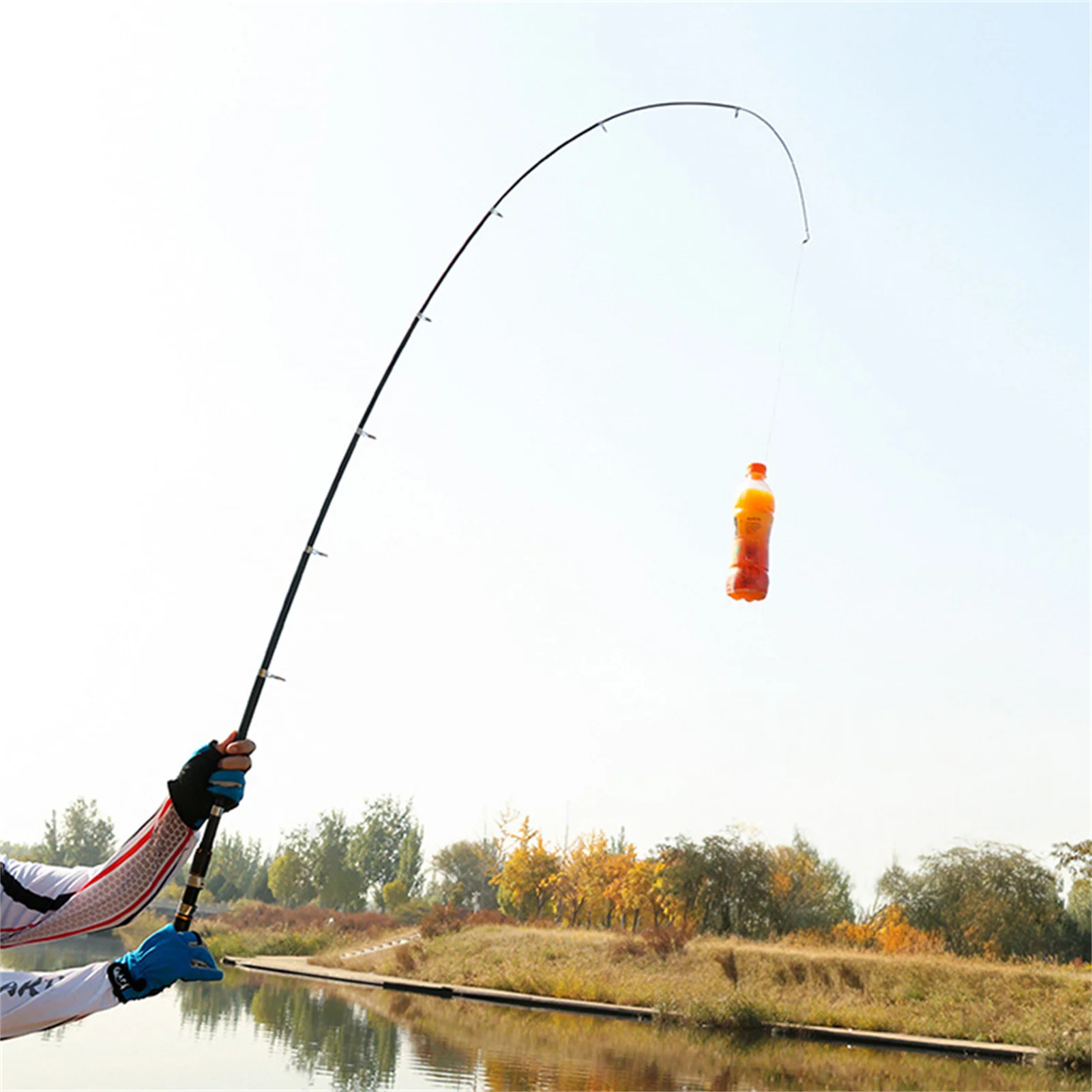 Caña de pescar corta portátil, caña de mano telescópica de 33/34/35cm para uso en agua dulce y salada, caña de pescar ultraligera de fibra de carbono, 1 ud. - imagen 4