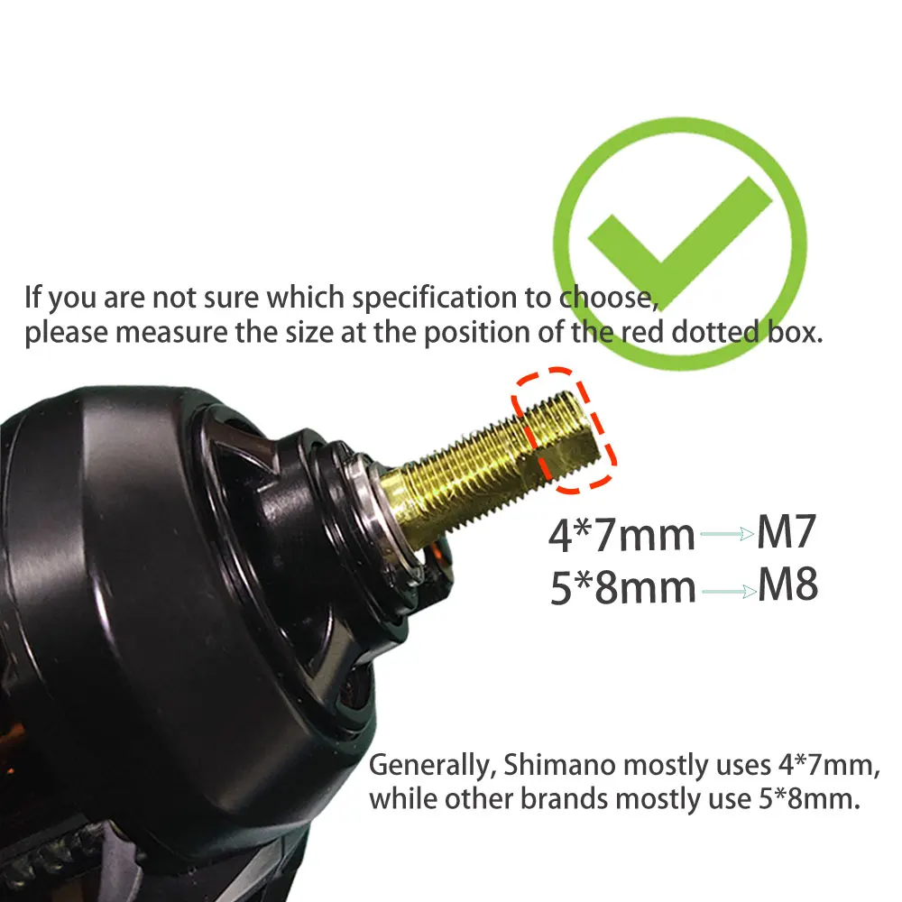 Carrete de pesca de fundición con cebo, tuerca M7/M8 para DAIWA/SHIMANO, carretes de fundición con mango izquierdo/derecho, pieza de repuesto para reparación de carretes de pesca - imagen 2