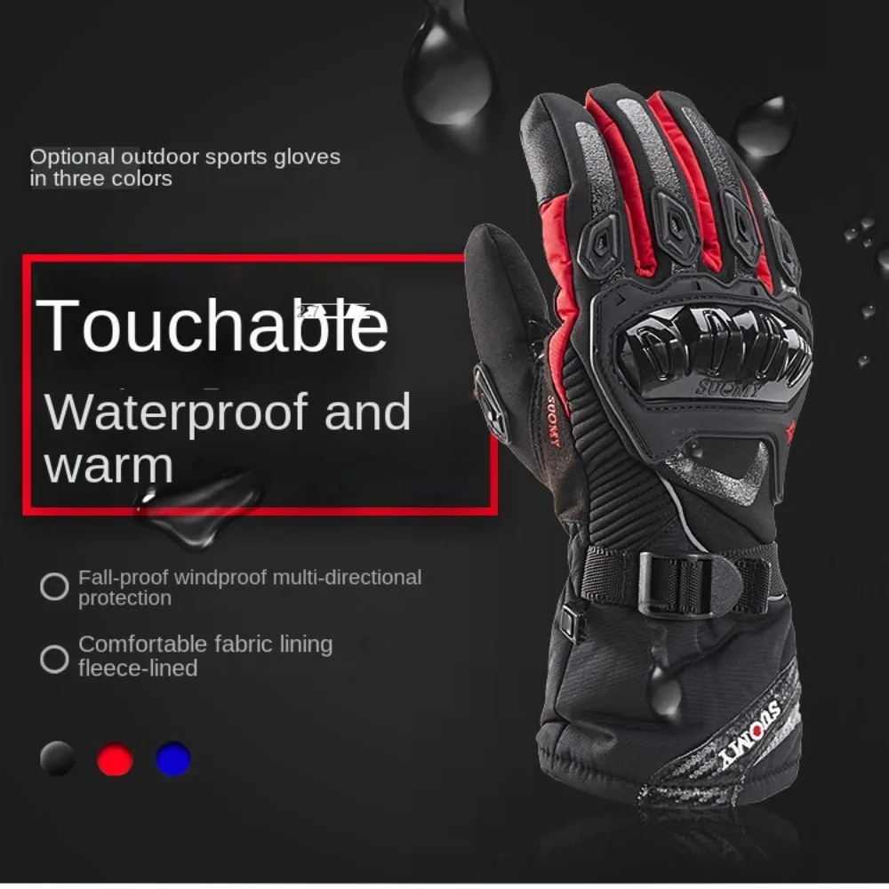 Guantes cálidos de invierno para motocicleta, resistentes al viento, con pantalla táctil, para ciclismo, impermeables, para carreras, deportes al aire libre - imagen 5