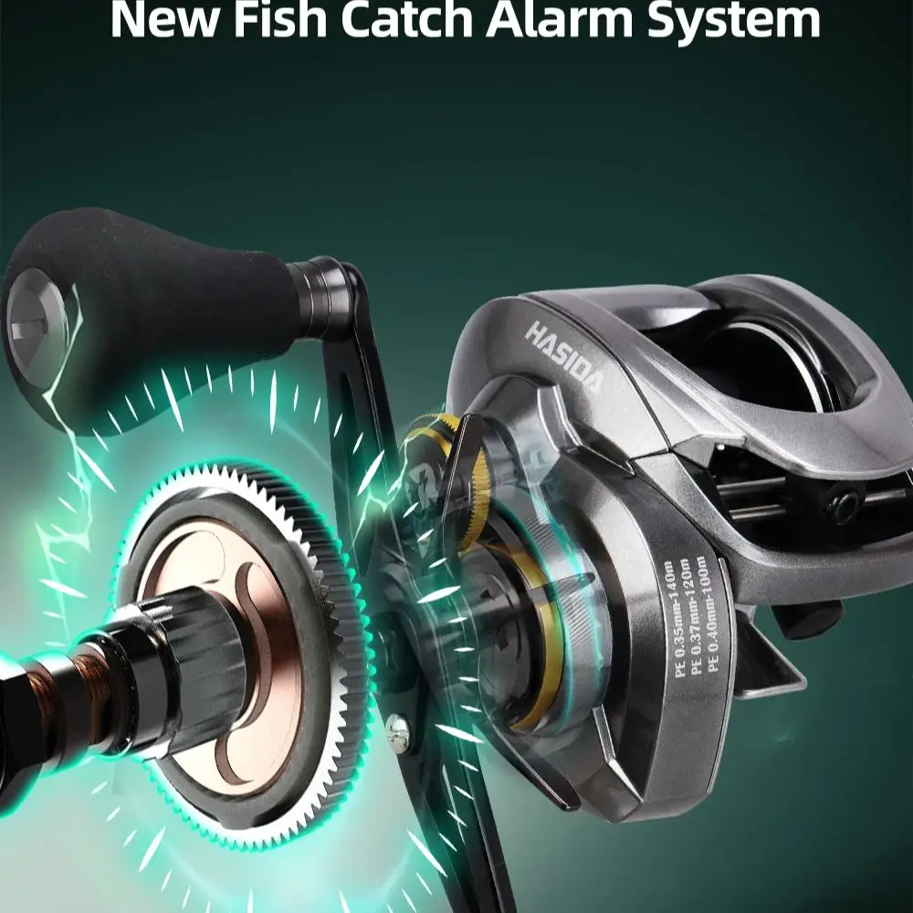 HISTAR Raytheon II Rotor de Metal completo fundición larga 6,6:1 alta relación 7 + 1 BB 16 KGs potencia de arrastre cuerpo de Metal carrete de pesca Baitcasting