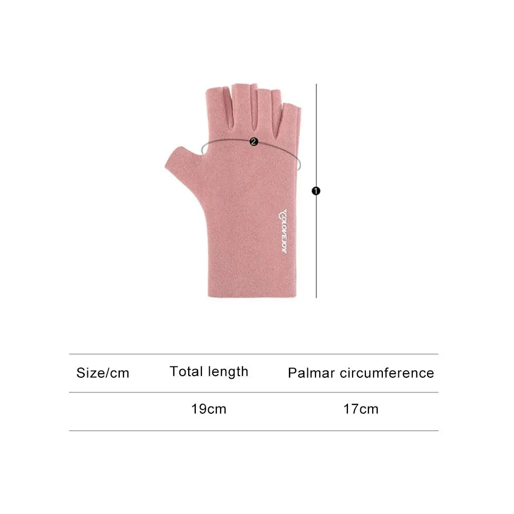 Guantes de pesca térmicos mitones semidedos de terciopelo - imagen 4