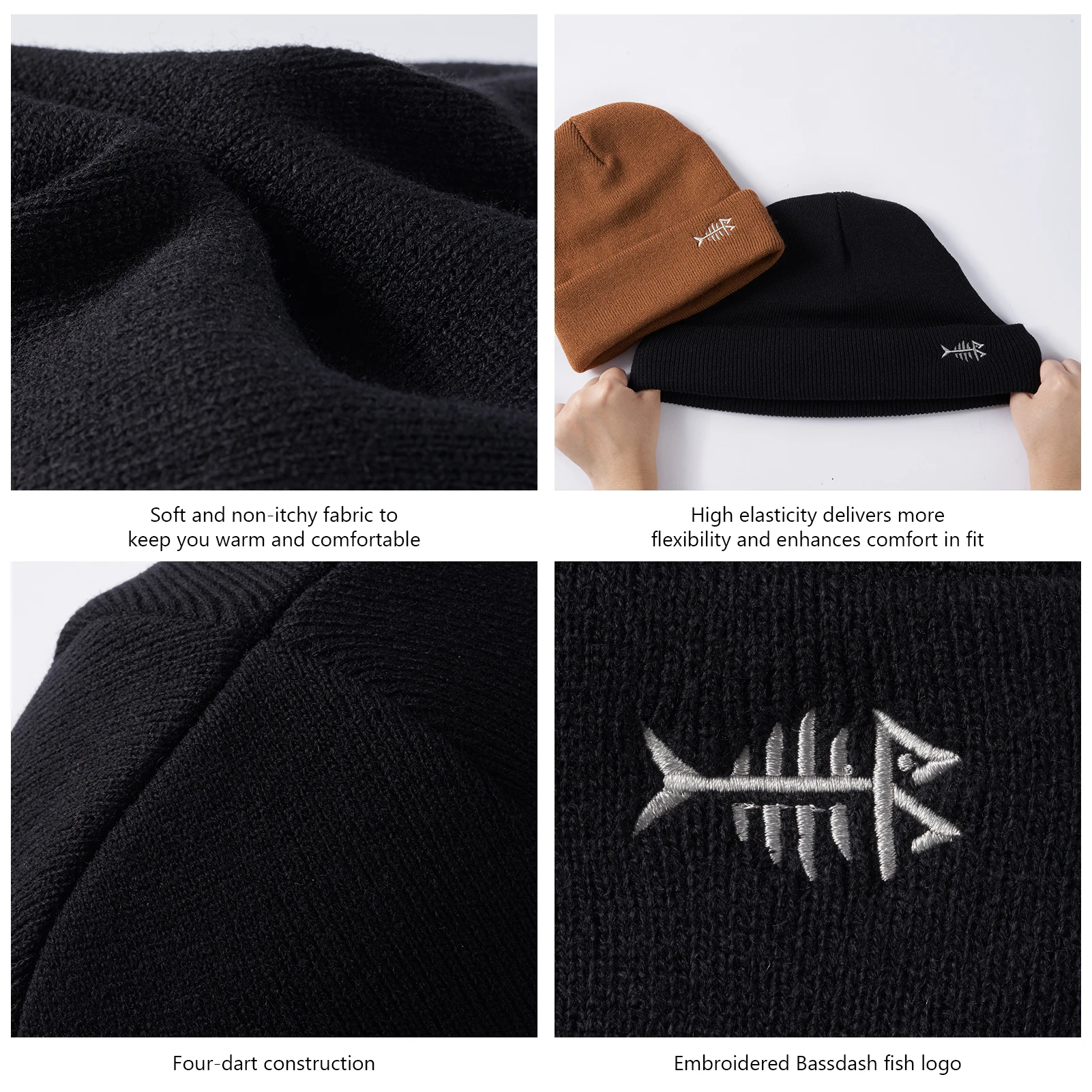 Bassdash-gorro de punto elástico para hombre y mujer, gorro suave y cálido, ligero y elegante, Unisex - imagen 4