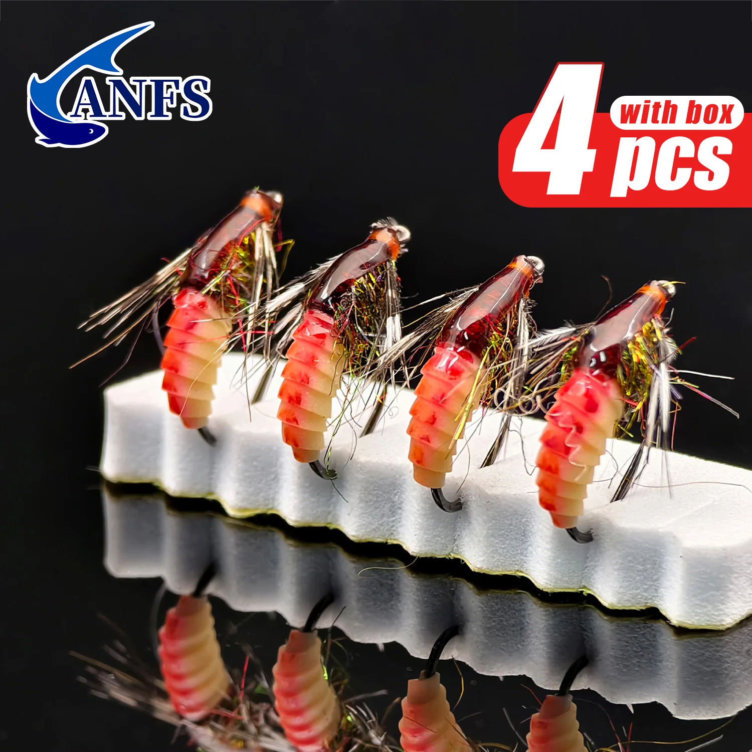 ANFS Ninfa para Trucha – Atada a mano, mosca artificial