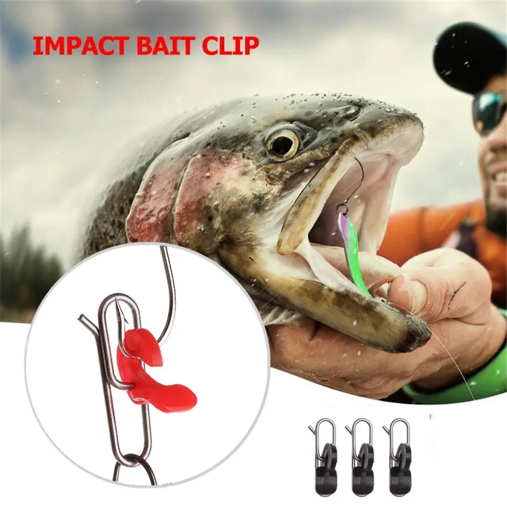 Gancho de acero inoxidable para desacoplamiento, Clip de cebo de impacto negro/rojo, herramientas de pesca, accesorios de pesca, liberación de tablero - imagen 3