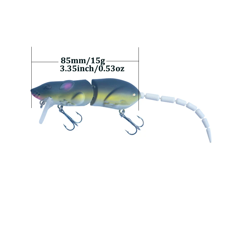 AI-SHOUYU Topwater Bionic Rat Señuelo Articulado para Lubina - imagen 5