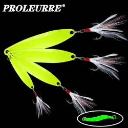 Señuelo luminoso de Metal para pesca de agua salada, 1 unidad, 5g/7g/10g/13g, con cuerpo láser de pluma, cebo de hundimiento, aparejos de pesca de carpa
