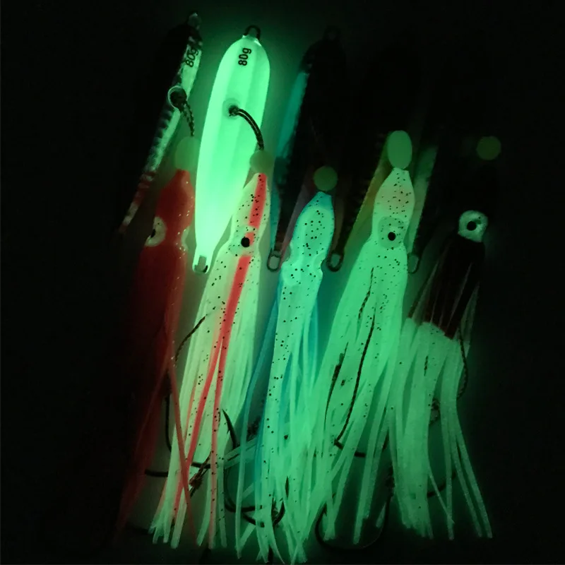 Inchiku-señuelo de Pesca Jig, pesas de 40-200g, cabeza de Metal Isca, cebo luminoso Artificial, calamar, anzuelo BKK, Pesca de lubina, Mar - imagen 4