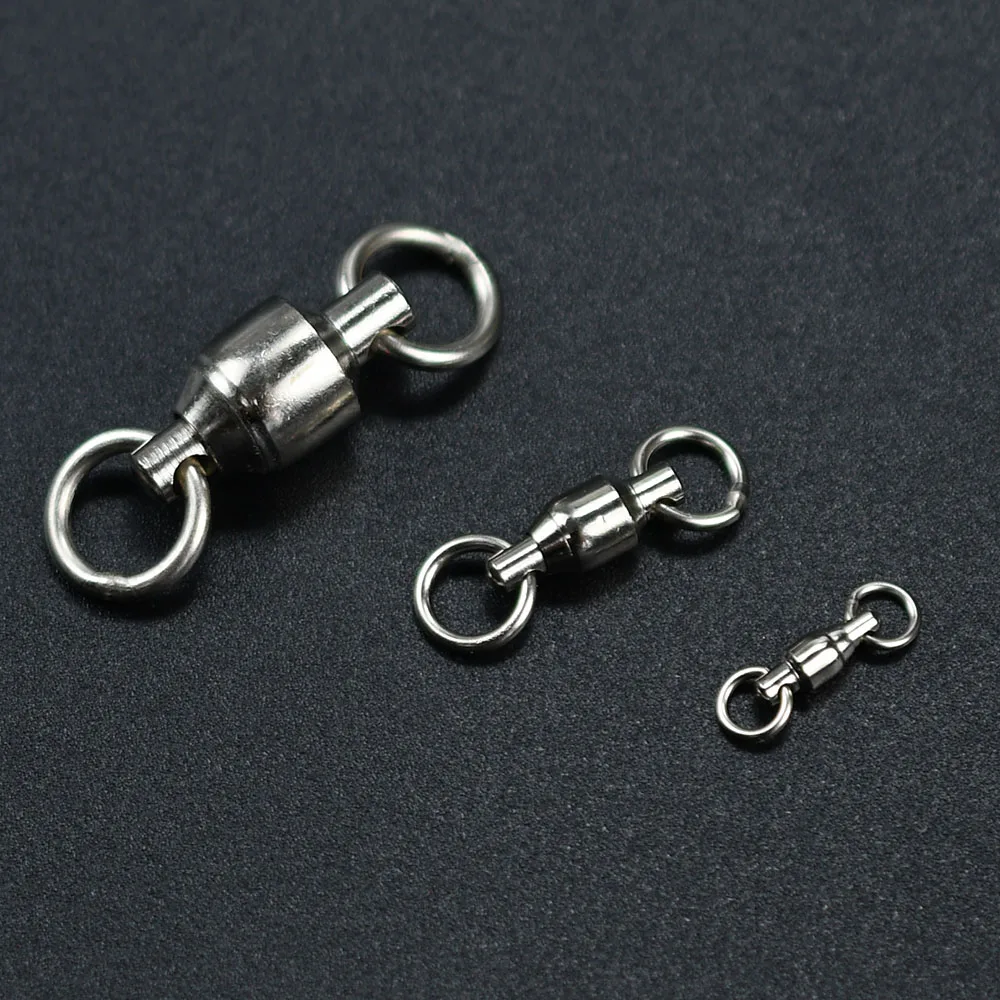 18 Uds. De conector giratorio de pesca de acero inoxidable, barril de rodamiento, bola resistente, anillo sólido, accesorios para aparejos de pesca - imagen 3