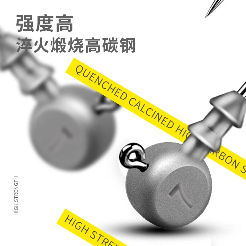 Anzuelo de pesca afilado con cabeza plomada, cebo blando de 3,5-15g, anzuelo triangular, anzuelo anticolgante, fuerte - imagen 5