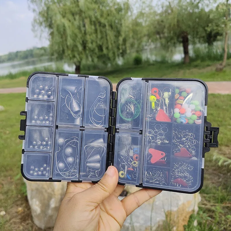 Kits de accesorios de pesca, Kit de aparejos de pesca de trucha y lubina, anzuelos con cabezales, giratorios de pesca, pesas de pesca, Kit de aparejos de pesca - imagen 3