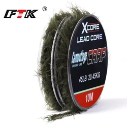 FTK Líder de Línea de Plomo 10m 45-55LB Camuflaje para Carpa