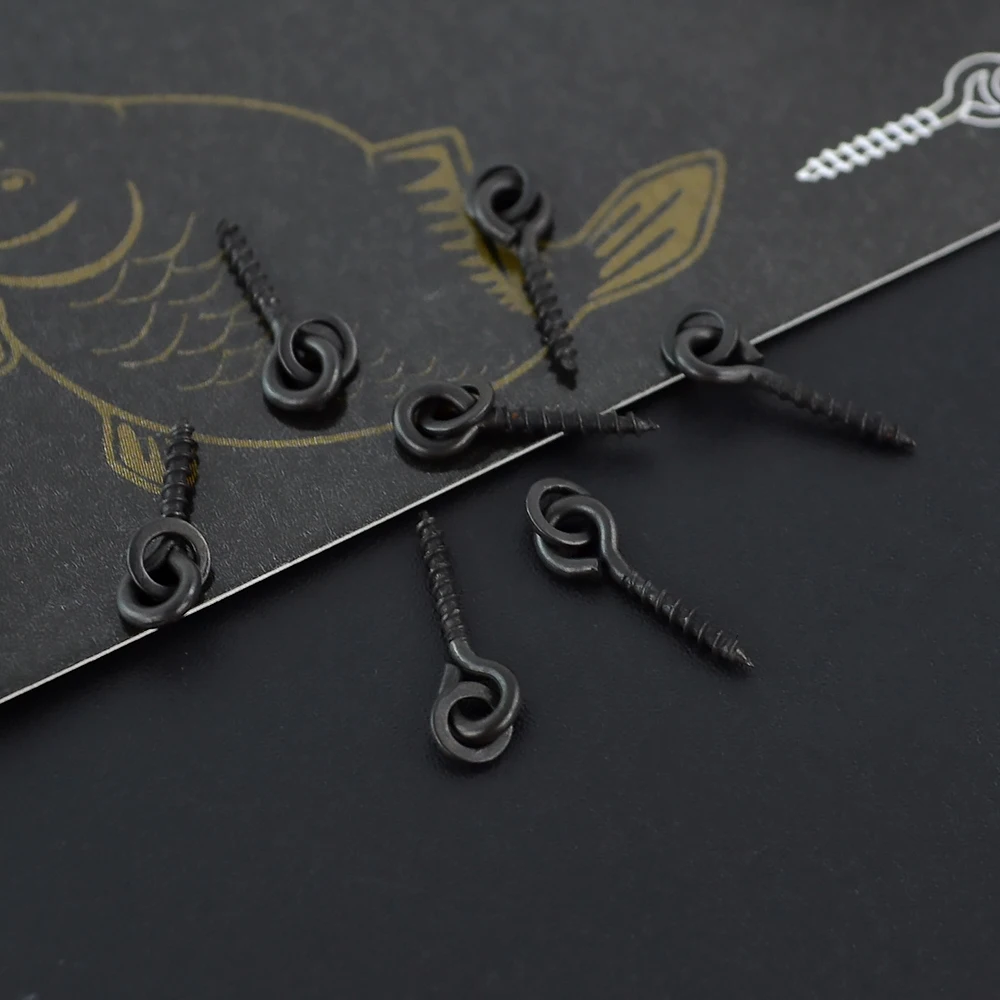 Tornillo de Boilie de pesca de carpa con anillo sólido, herramienta de cebo Chod Rigs, aparejos para el cabello de carpa, accesorio AS001, 40 unidades - imagen 2