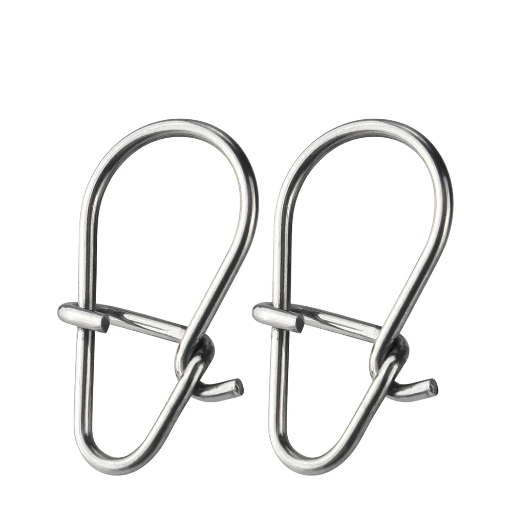 DNDYUJU 100X pesca bonito Pin de presión con gancho 304 conector de señuelo giratorio de acero inoxidable accesorios de aparejos de pesca herramienta para peces - imagen 5