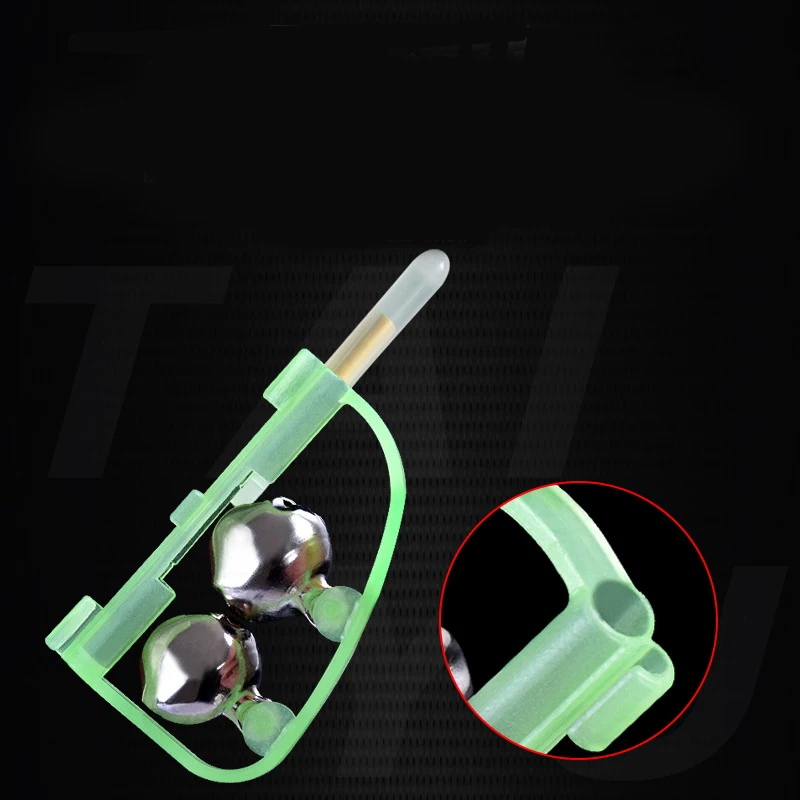 Anillo de campana de pesca de plástico, herramientas de pesca nocturna con Clip, alarma de mordida de caña, accesorios portátiles de aparejos de pesca rápidos, 5 piezas - imagen 4