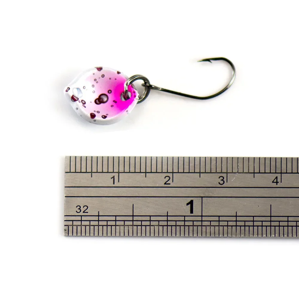 Countbass 6 uds cuchara de fundición 14x11mm, 1,6g, 1/16oz con un solo anzuelo coreano, Señuelos de Pesca, cebo para peces, trucha, Lucio, lubina, pescado - imagen 4