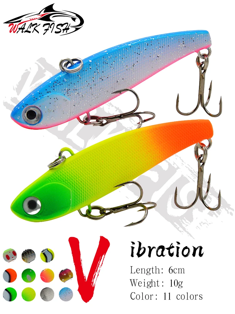 Señuelo VIB Walk Fish – Silicona vibrante negra para fondo
