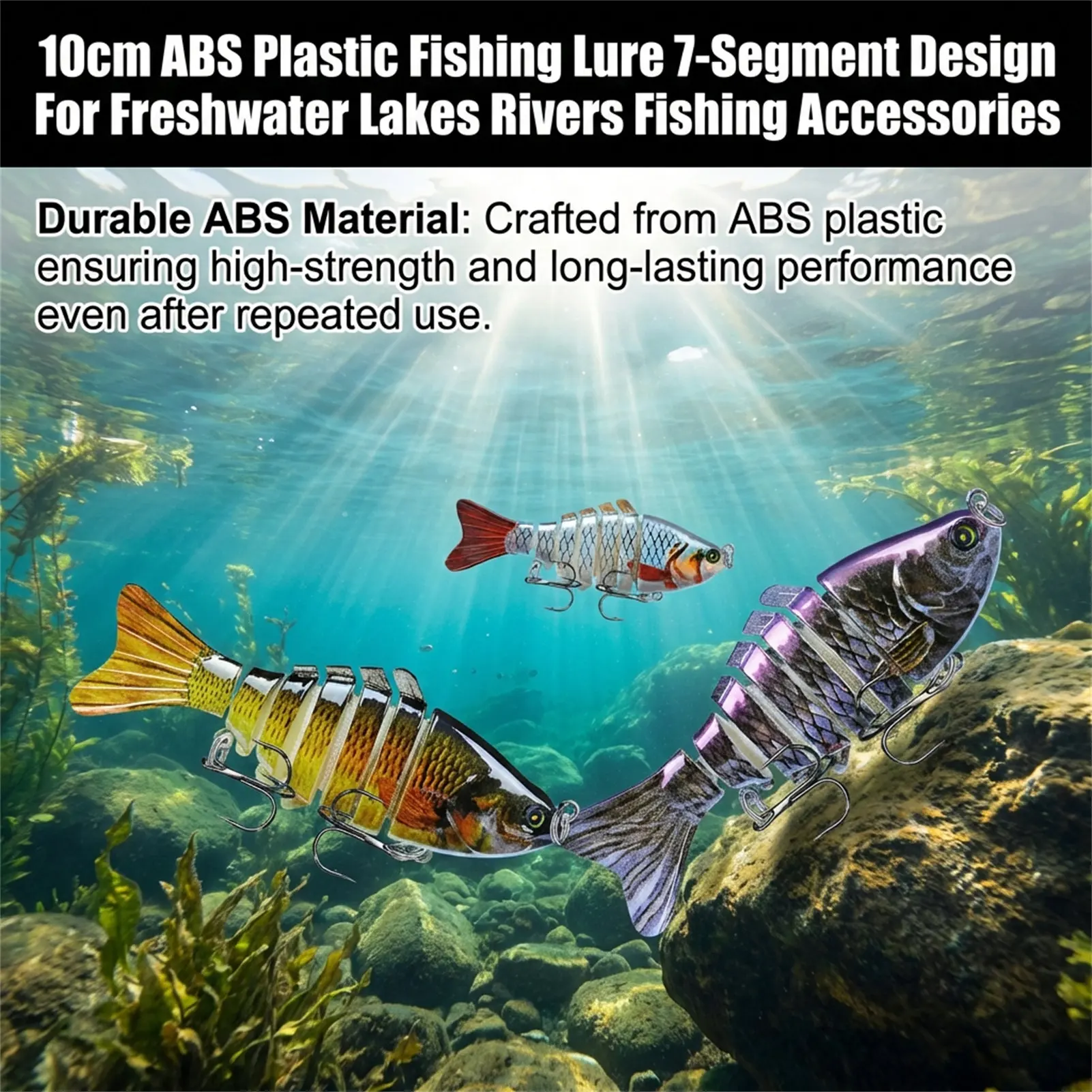 Señuelo lubina rígido ABS articulado agua dulce multicolor - imagen 4