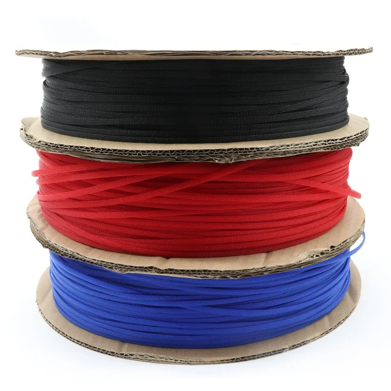 Funda de Cable trenzado de 2/5/10/20M, 3, 4, 6, 8, 10mm, individual PET, nailon expandible, Cable de teclado de datos USB, Protector de funda, envoltura de Cable - imagen 5