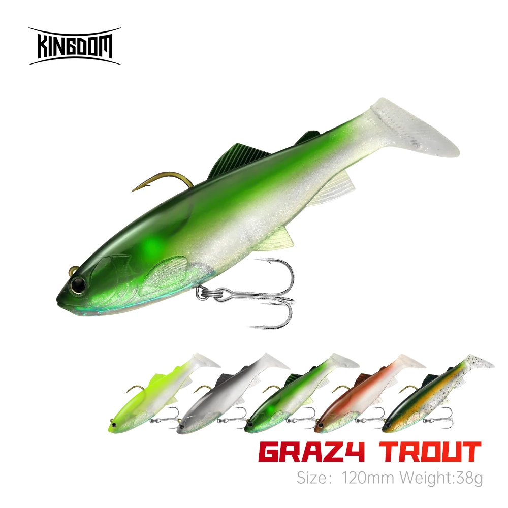 Señuelo Kingdom Paddle Tail – Vinilo hundible cola en T cabeza plomo - imagen 2