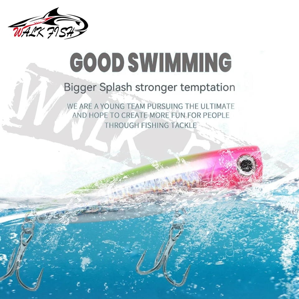 WALK FISH-señuelo Popper flotante para Pesca en el mar, cebo duro de plástico, aparejos de Pesca, 1 piezas, 110mm, 25g - imagen 3